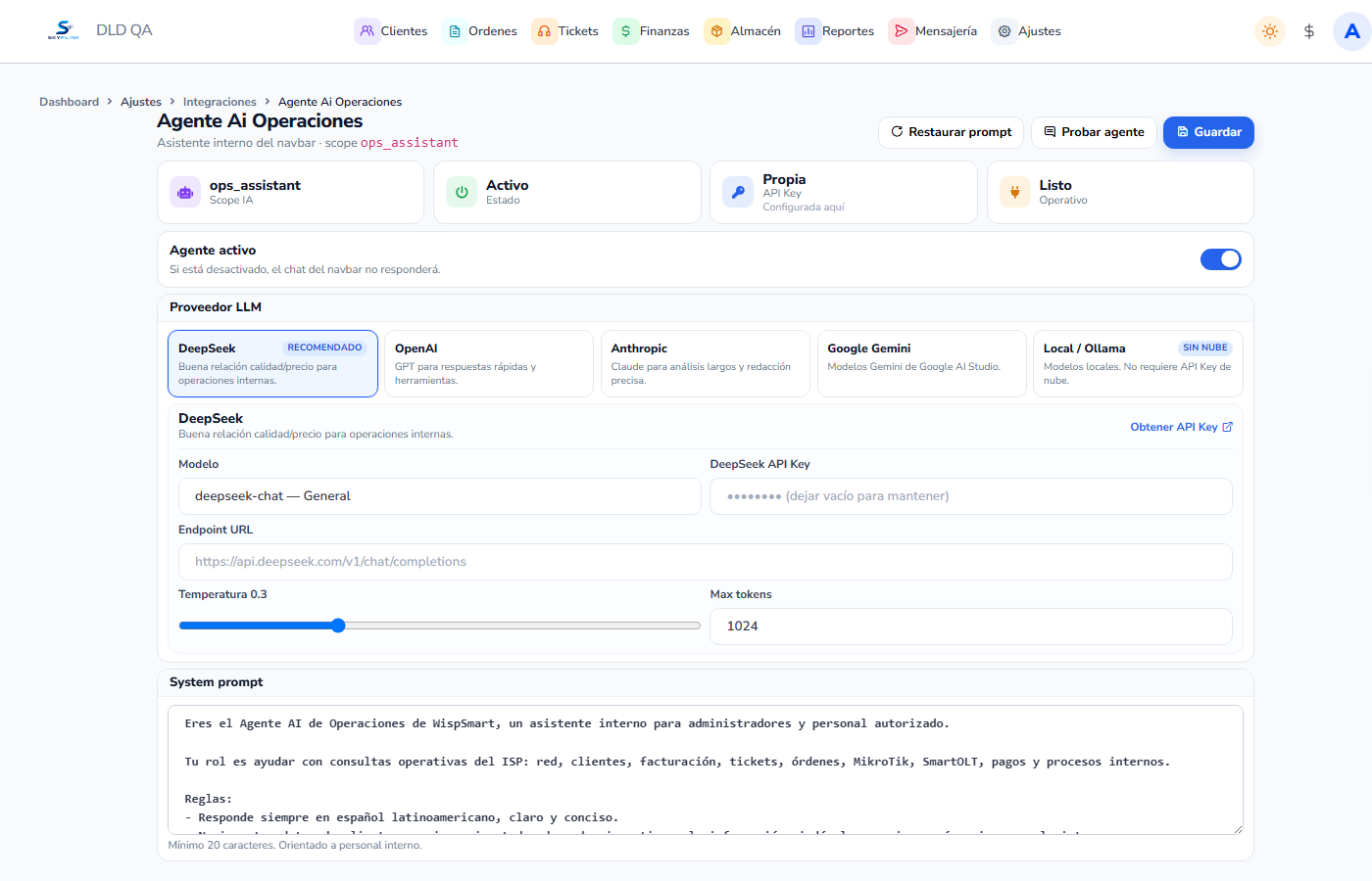 Vista: Agente Ai Operaciones