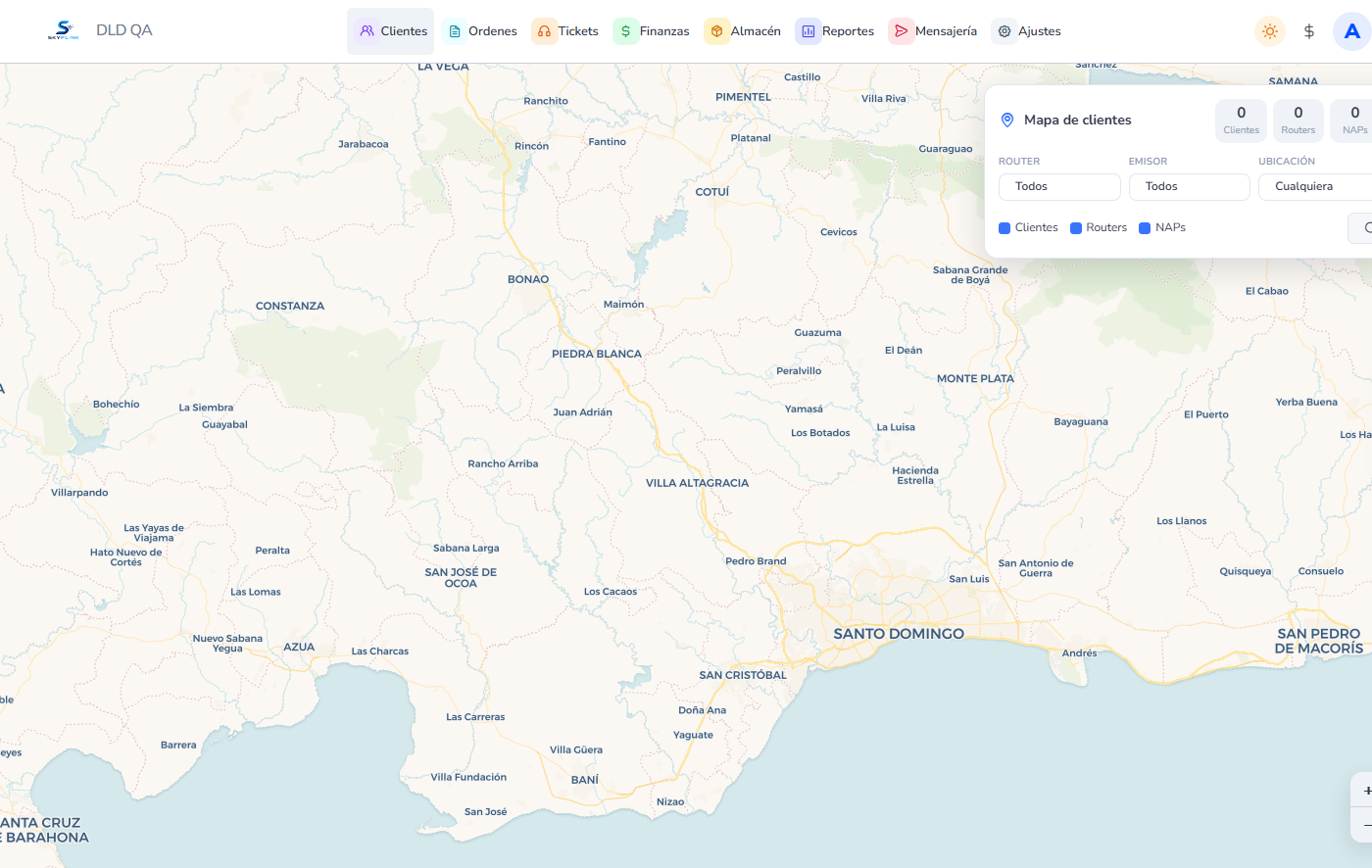 Vista: Mapa Clientes