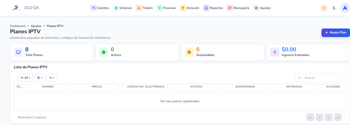 Vista: Planes IPTV
