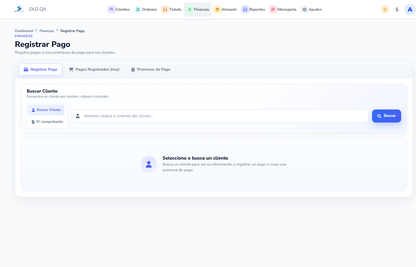 Vista: registrar pago